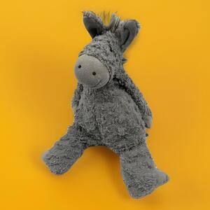 Jellycat Fuddlewuddle Grey Donkey Gray Mule 12" Plush Stuffed Animal Retired